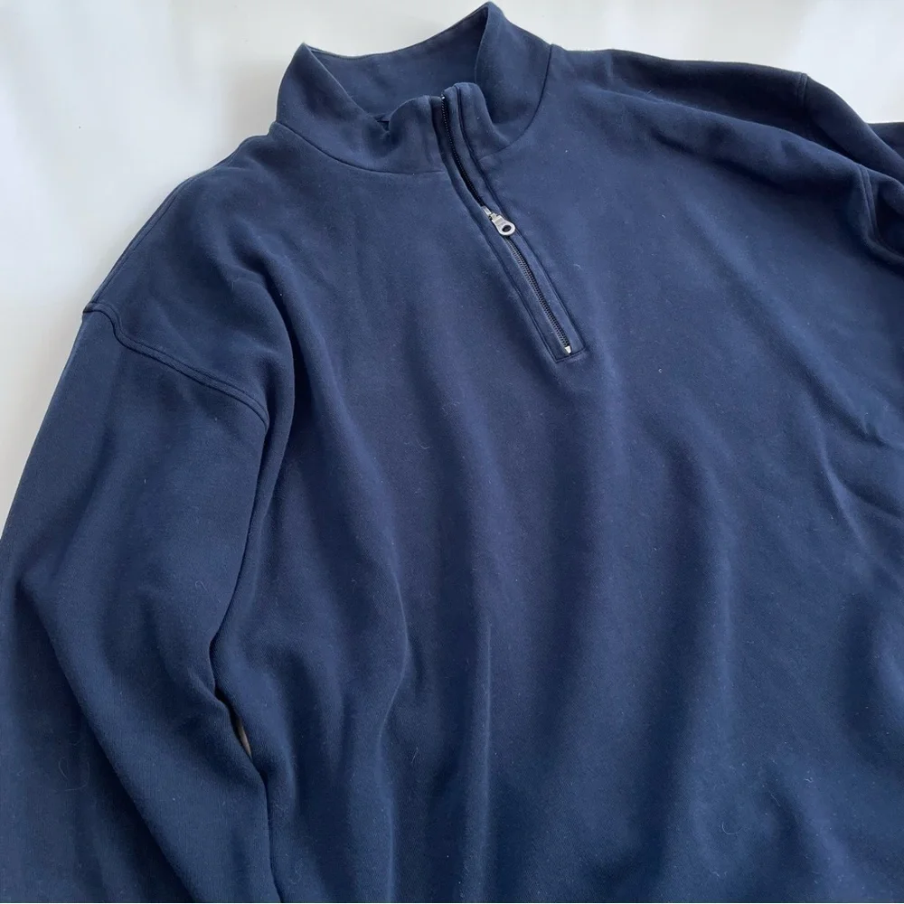 Scott Barber Men’s Navy Quart Zip Pull over Pima Cotton Size XXL